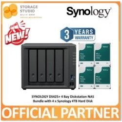 SYNOLOGY 4-Bay Diskstation DS425+ Bundle with SYNOLOGY HAT3300 HDD 4 x  4TB